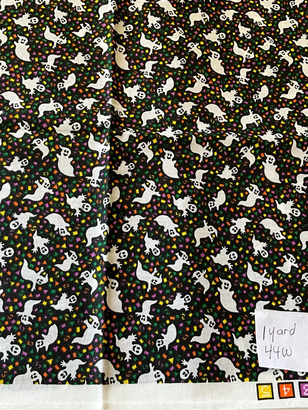 Halloween Fabric Lot Quilting Crafts Cranston Skeleton Pumpkin Ghost Cotton